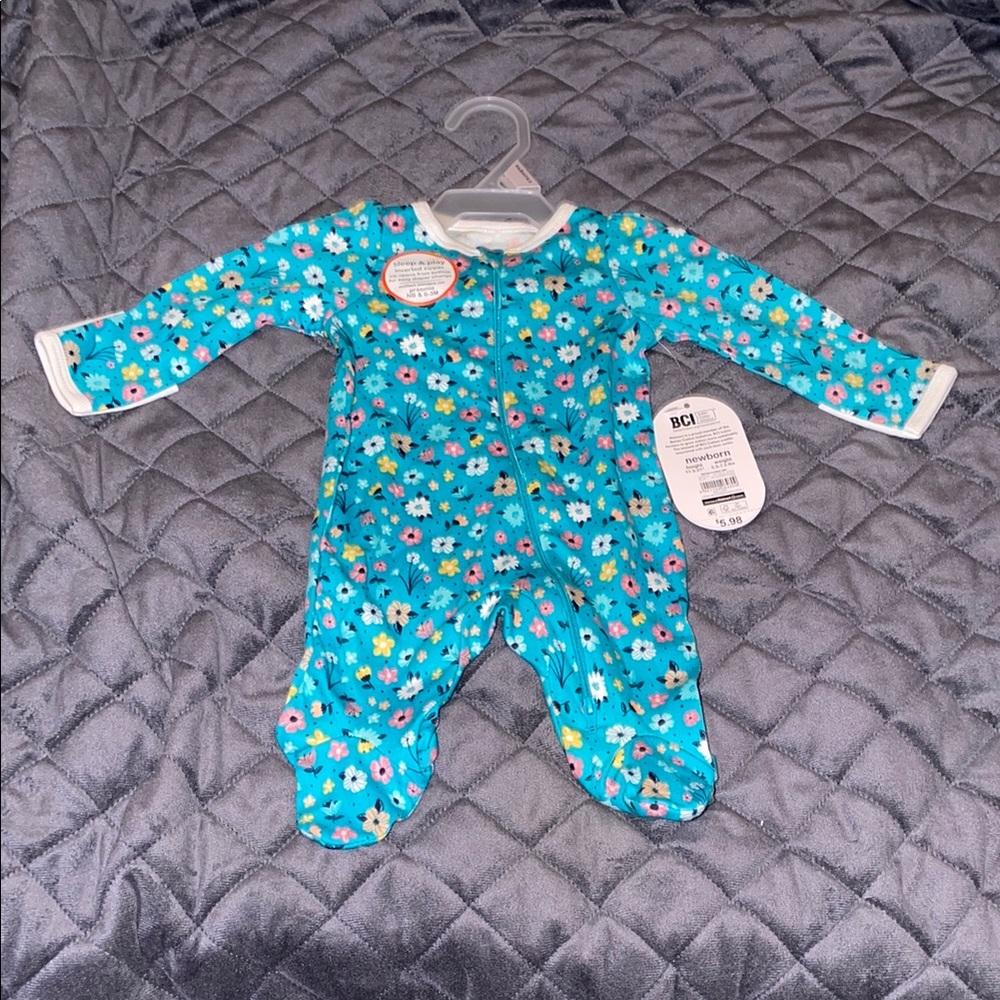 Wonder Nation Blue and White Footies One Piece